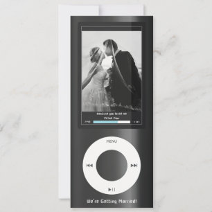 Convites Tocador de Música MP3 Preto para Casamento