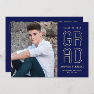 Convites Tocar na Foto de Graduação EDITABLE COLOR Classe