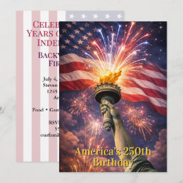 Convites Tocha de Liberdade do 4 de Julho Fogo de Artifício