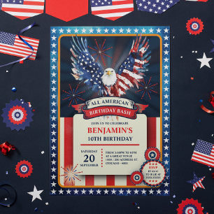 Convites Toda a Festa de aniversário Americana