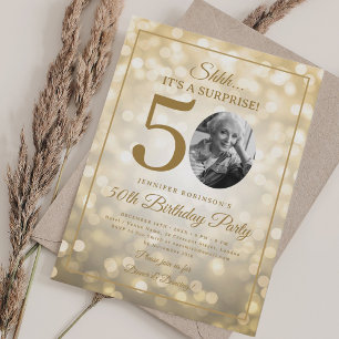 Convites Toda a Foto SURPRESA de Aniversário de 50 anos Gla