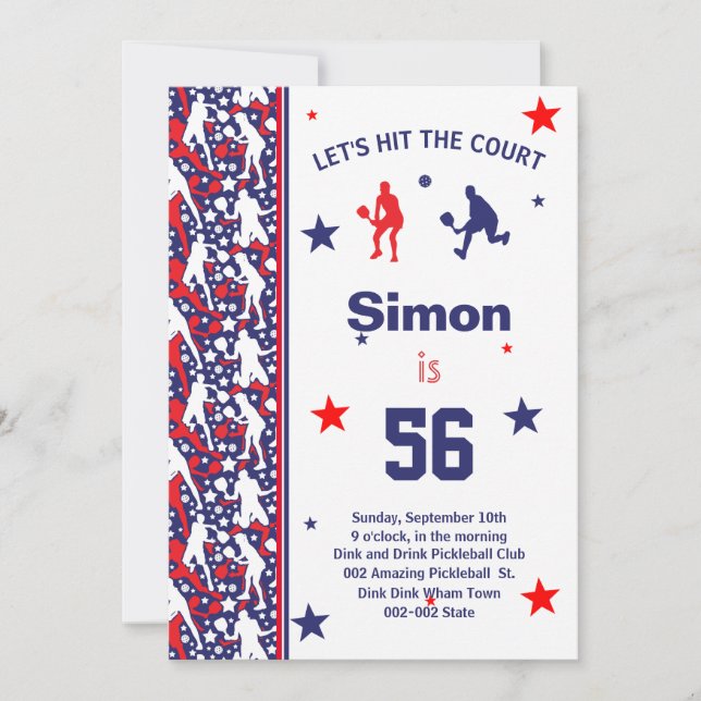 Convites ⭐ 💪 Todas as Estrelas Americanas Pickleball B'day (Frente)