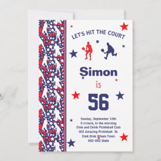 Convites ⭐ 💪 Todas as Estrelas Americanas Pickleball B'day