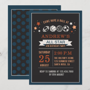 Convites Todas as Festas de aniversário de estrelas