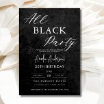 Convites Todas as Festas de aniversário de festas negras de<br><div class="desc">Celebre em estilo com este Convite Elegante Moderno da Festa de aniversário Negra, a forma perfeita de anunciar uma noite inesquecível. Esse design elegante e sofisticado apresenta um fundo preto impressionante com sotaques mínimos para um toque de classe. Personalize-o com os detalhes do evento para definir o tom para a...</div>