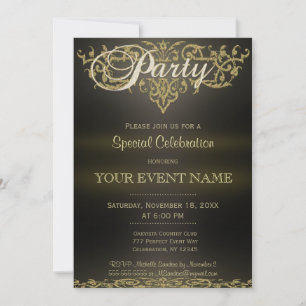 Convites Todas as finalidades  Dourado Ornamental