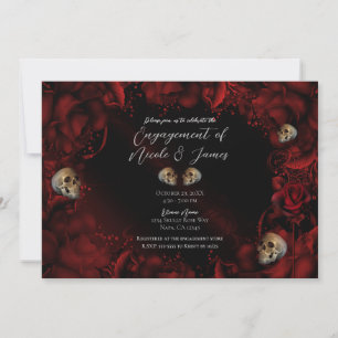 Convites Todas as Rosas Vermelhas & Caveiras Flores Dark En