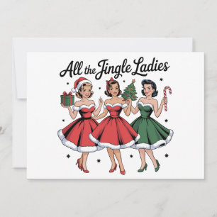 Convites Todas As Senhoras Jingle Natal Retro Vintage Natal