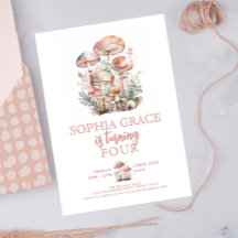 Todo ano Woodland Mushroom Blush Pink Birday