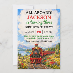 Convites Todos a Bordo do Trem de Aniversário