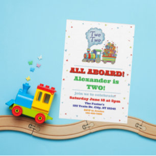 Convites Todos a Bordo do Trem Dois Dois 2º Aniversário