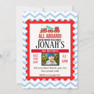 Convites Todos a bordo! Tema do comboio