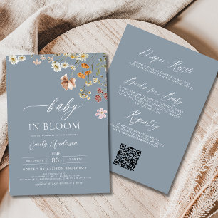 Convites Todos em Um Bebê de Flor Selvagem em Chá de fralda