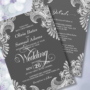 Convites Todos Em Um Casamento De Lugar De Cinza Elegante
