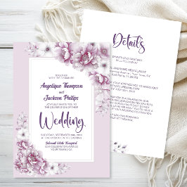 Convites Todos Em Um Casamento Floral Rosa
