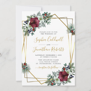 Convites Todos em um Casamento no inverno Dourado do Amaryl