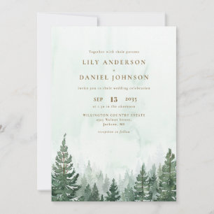 Convites Todos Em Um Casamento Rustic Pine Tree Forest