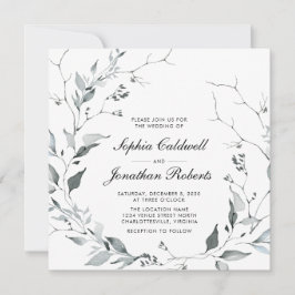 Convites Todos em Um Delicado Casamento de Wreath Square I