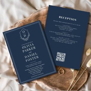 Convites Todos em um Marinho de repouso Casamento de Código