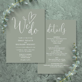 Convites Todos Em Um Para Fazermos Casamento Verde Do Sábio