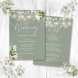 Convites Todos Em Um Sábio As Luzes Verdes Da Corda Lavam C