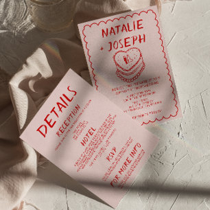 Convites Todos Em Uma Mão Rosa Vermelha Desenhada Casamento