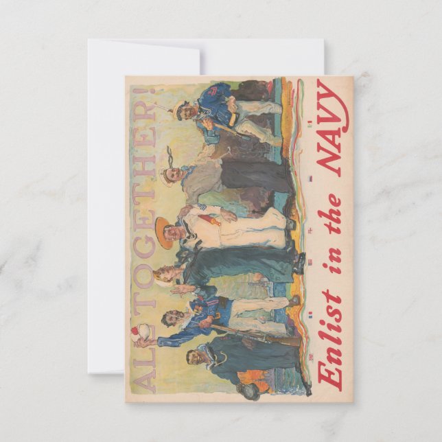 Convites Todos Juntos! Inscreva-Se No Poster WWI Do Marinho (Frente)