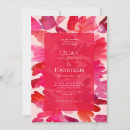 Convites Todos os Casamentos Vermelhos Rosa-Cor-de-Água