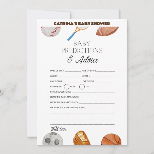 Convites Todos os Chás de fraldas de Esportes de Estrelas - (Frente)