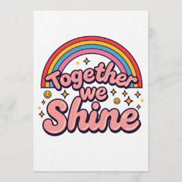 Convites Together We Shine – Rainbow Retro Pride Quote