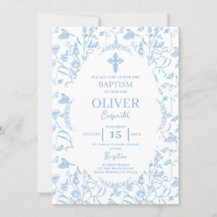 Convites Toile Blue Baptism