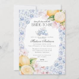Convites Toile Chá de panela do Tea Party Blue Chinoiserie