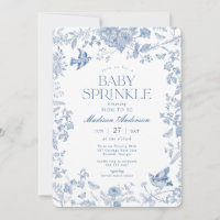 Toile De Jouy Azul Floral Francês Chás de Bebê