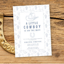 Toile de Jouy Blue Cowboy Chá de fraldas Ocidental