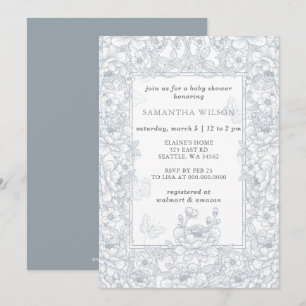 Convites Toile De Jouy Chinoiserie Menino Chamada Baby Show