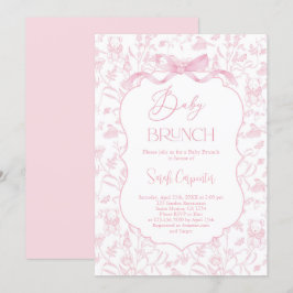 Convites Toile De Jouy Girl Chá de fraldas Brunch com Arco
