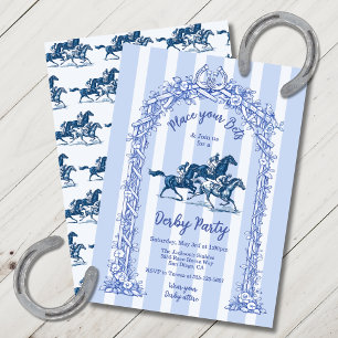 Convites Toile de Jouy Moderna para Festa do Derby de Joey