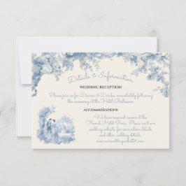 Convites Toile Floral castelo Informações de Casamento