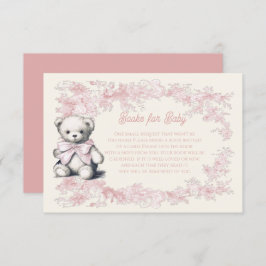 Convites Toile Floral Pink Teddy Bear Livros para Bebê
