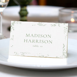 Convites Toile Green Wedname Place Card DIY