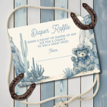 Toile Little Cowboy Teddy Bear Fralda Raffle