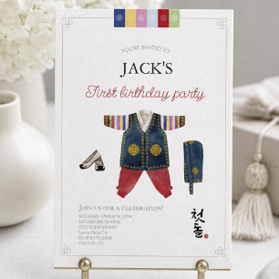 Convites Tolmachef Hanbok Dol Janchi primeiro aniversário