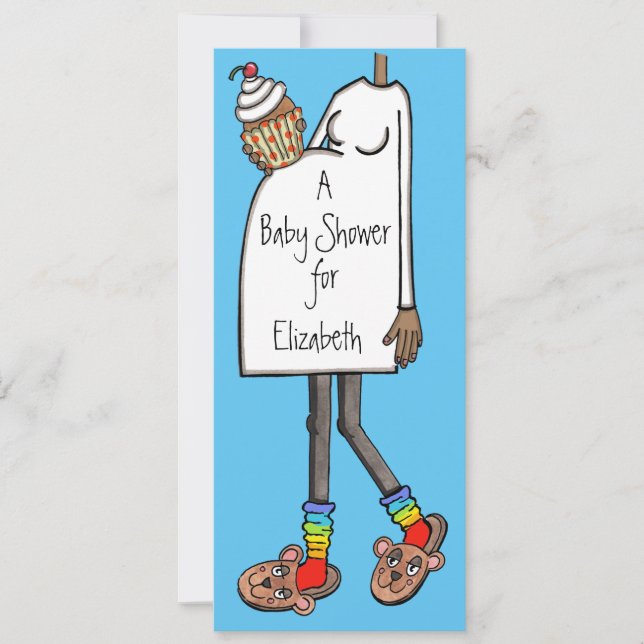 Convites Tom Escuro de Pele do Chá de fraldas Personalizado (Frente)