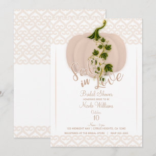 Convites Tomate Rosa Abóbora AMOR DE OUTONO Corações Chá de