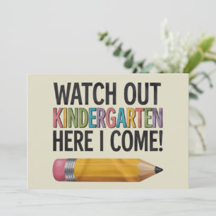 Convites Tome Cuidado Jardim de Infância Aqui Eu Volto à Es