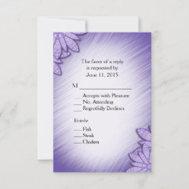 Convites Tonalidade floral ultra violeta RSVP com seleção d