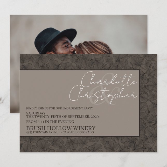 Convites Tone da Terra deixa Festa de noivado (Frente/Verso)