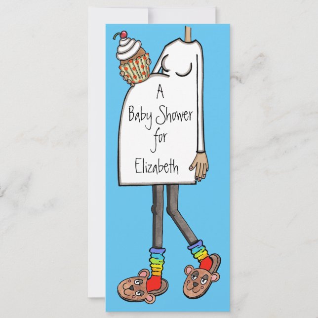 Convites Tone médio da pele do Chá de fraldas personalizado (Frente)