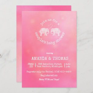 Convites Toneladas de chá do bebé do casal do rosa do amor