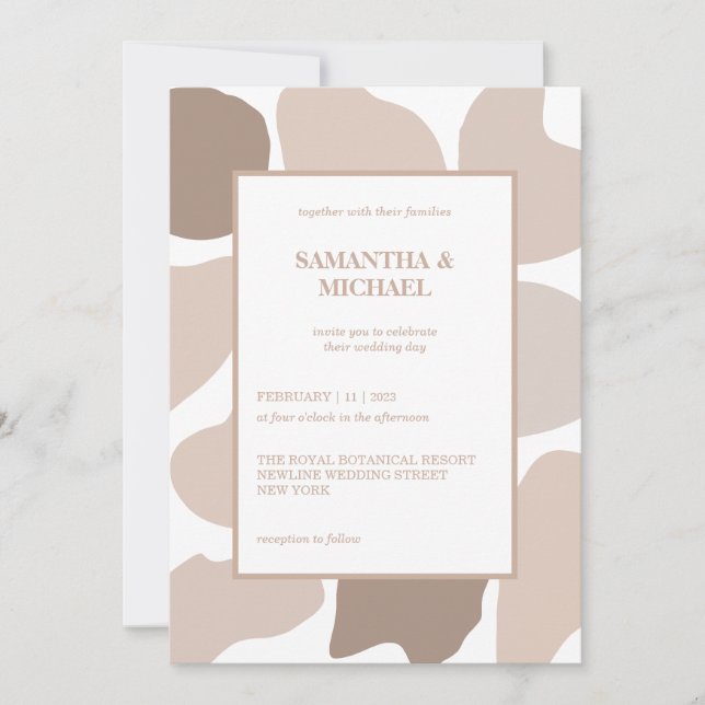 Convites Tono de Café Marrom Casamento (Frente)